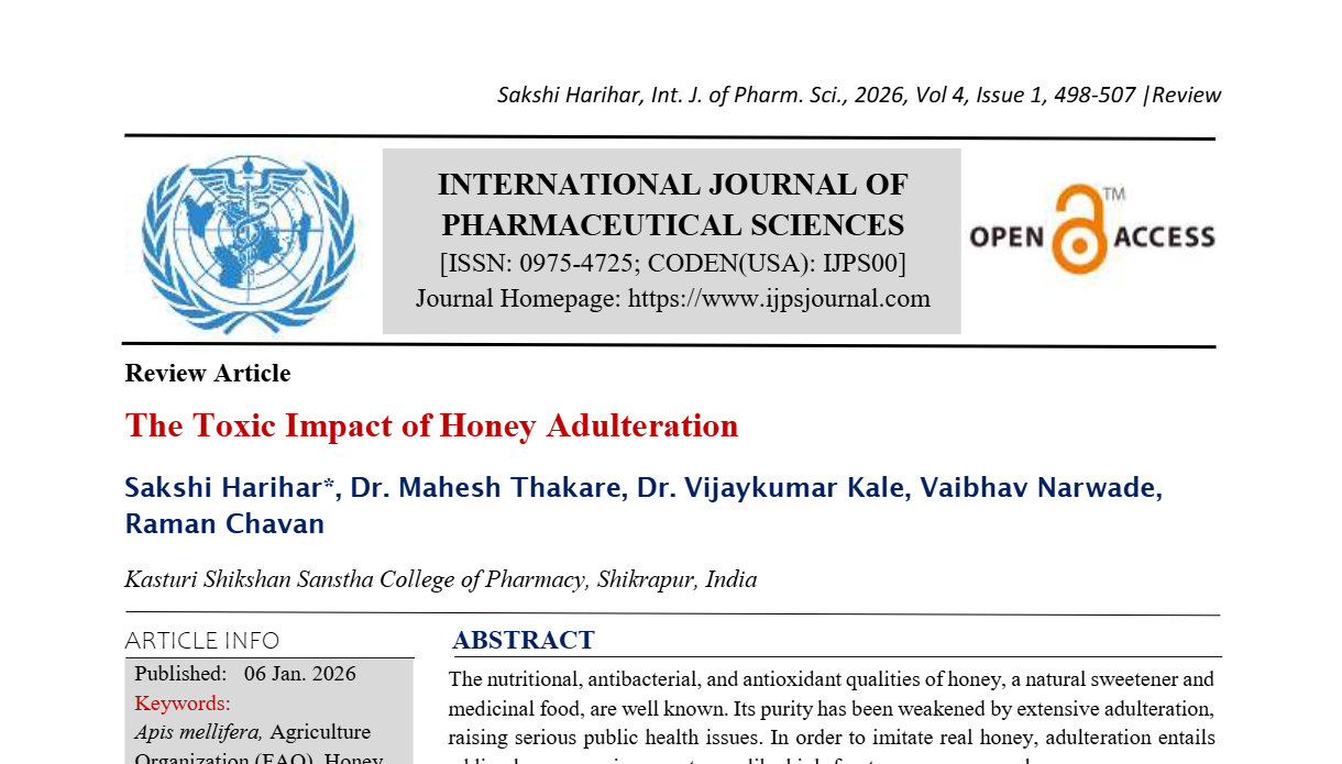 The Toxic Impact of Honey Adulteration 