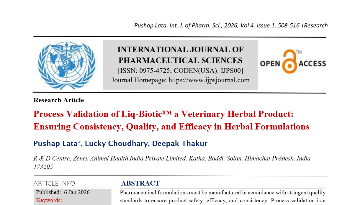 Process Validation of Liq-Biotic™ a Veterinary Herbal Product: Ensuring Consistency, Quality, and Efficacy in Herbal Formulations