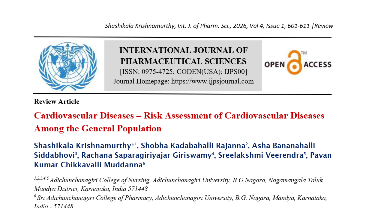 Cardiovascular Diseases – Risk Assessment of Cardiovascular Diseases Among the General Population