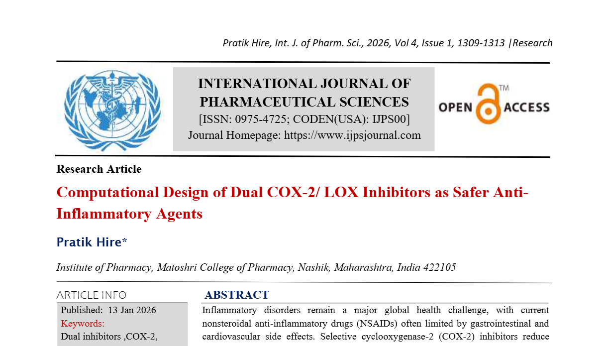 Computational Design of Dual COX-2/ LOX Inhibitors as Safer Anti-Inflammatory Agents