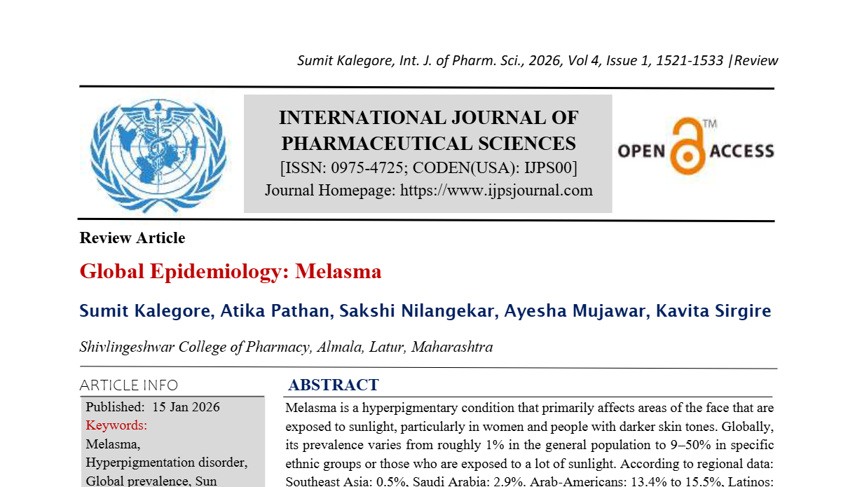Global Epidemiology: Melasma