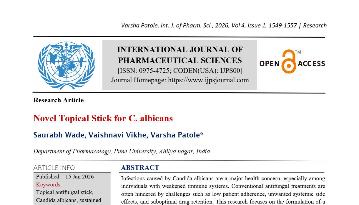 Novel Topical Stick for C. albicans