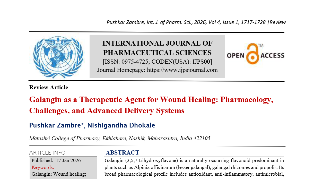 Galangin as a Therapeutic Agent for Wound Healing: Pharmacology, Challenges, and Advanced Delivery Systems