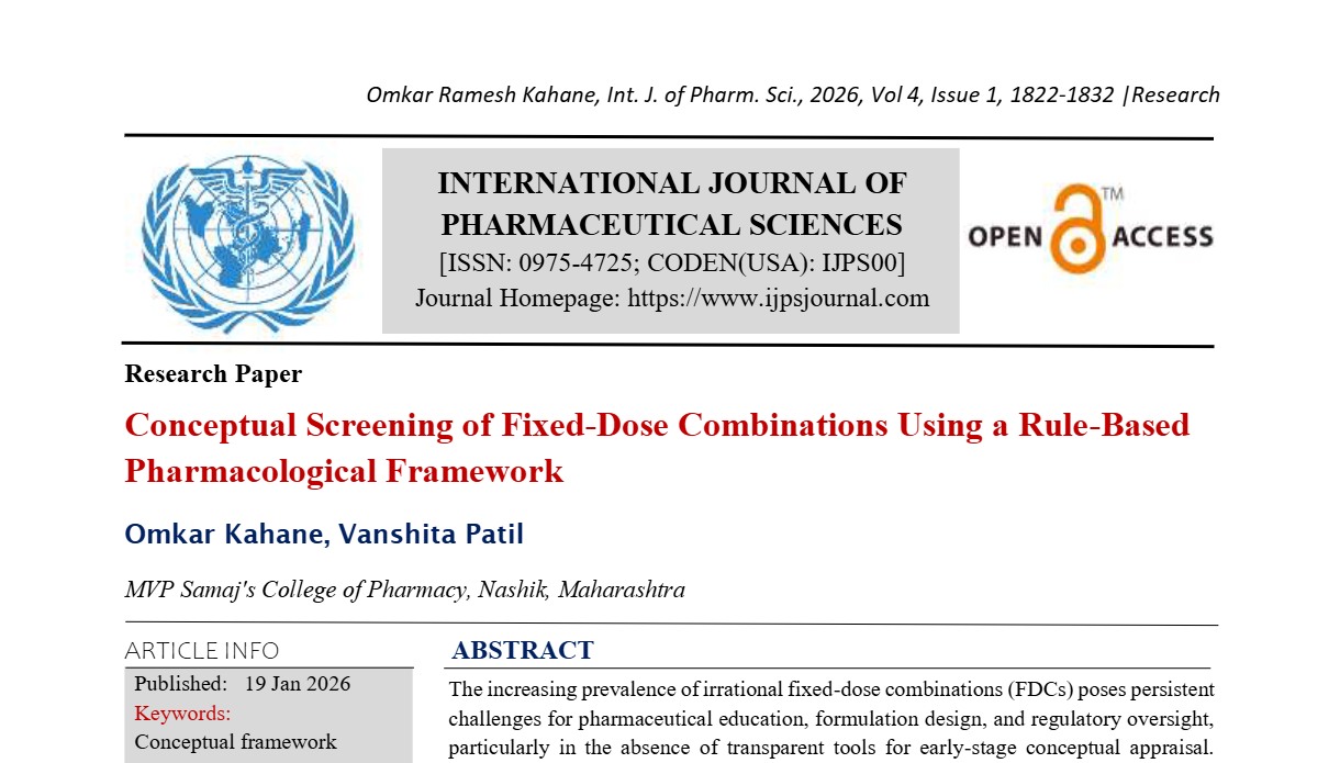 Conceptual Screening of Fixed-Dose Combinations Using a Rule-Based Pharmacological Framework