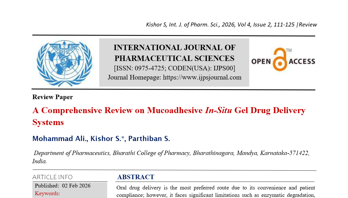 A Comprehensive Review on Mucoadhesive In-Situ Gel Drug Delivery Systems