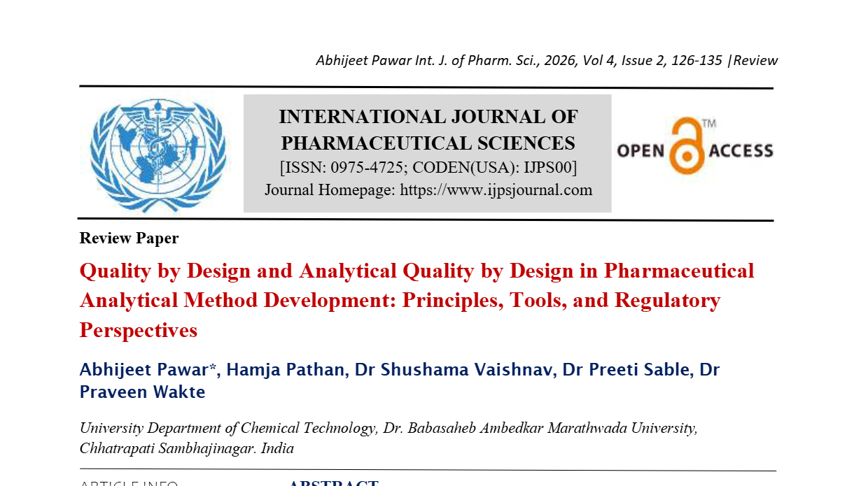 Quality by Design and Analytical Quality by Design in Pharmaceutical Analytical Method Development: Principles, Tools, and Regulatory Perspectives