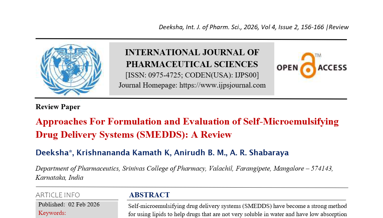 Approaches For Formulation and Evaluation of Self-Microemulsifying Drug Delivery Systems (SMEDDS): A Review 