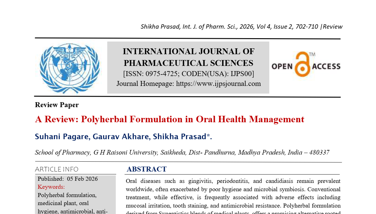 A Review Polyherbal Formulations for Oral Cavity 