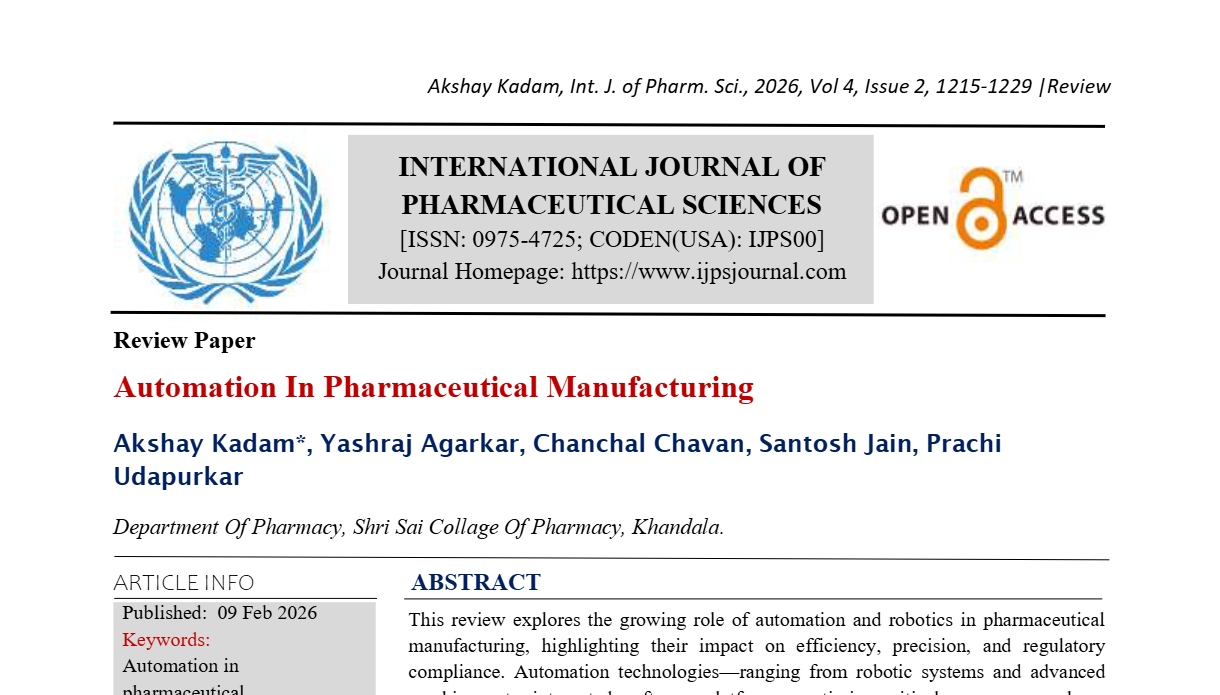Automation In Pharmaceutical Manufacturing