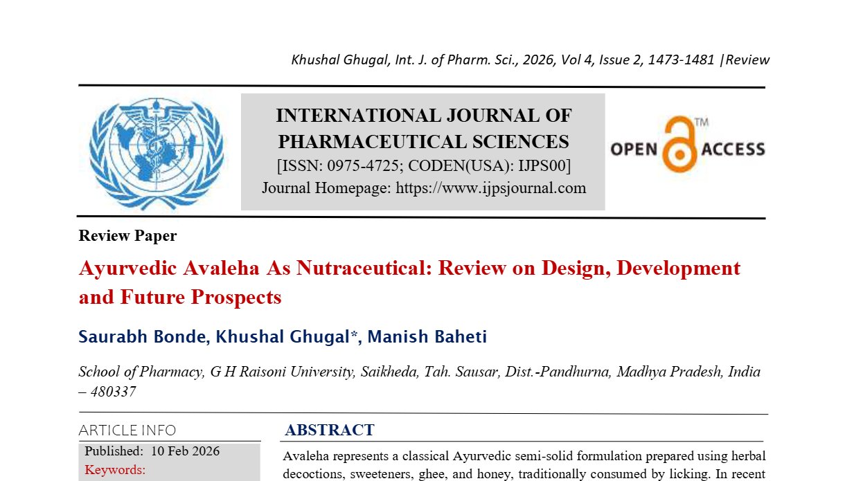 Ayurvedic Avaleha As Nutraceutical: Review on Design, Development and Future Prospects