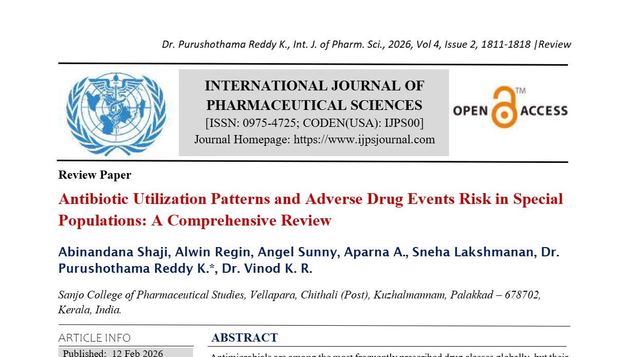 Antibiotic Utilization Patterns and Adverse Drug Events Risk in Special Populations A Comprehensive Review