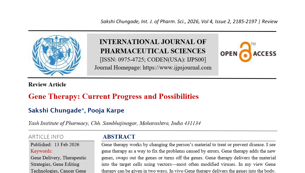 Gene Therapy: Current Progress and Possibilities