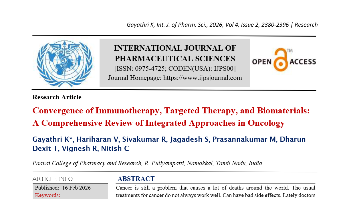 Convergence of Immunotherapy, Targeted Therapy, and Biomaterials: A Comprehensive Review of Integrated Approaches in Oncology