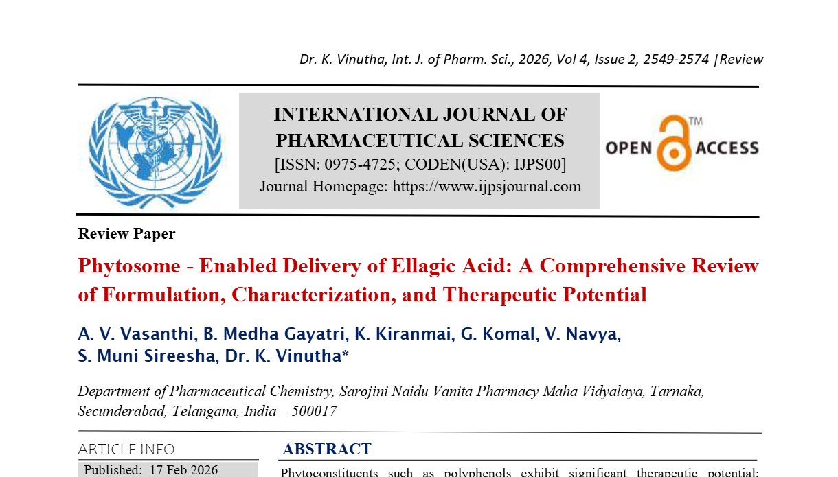 Phytosome - Enabled Delivery of Ellagic Acid:  A Comprehensive Review of Formulation, Characterization,  and Therapeutic Potential