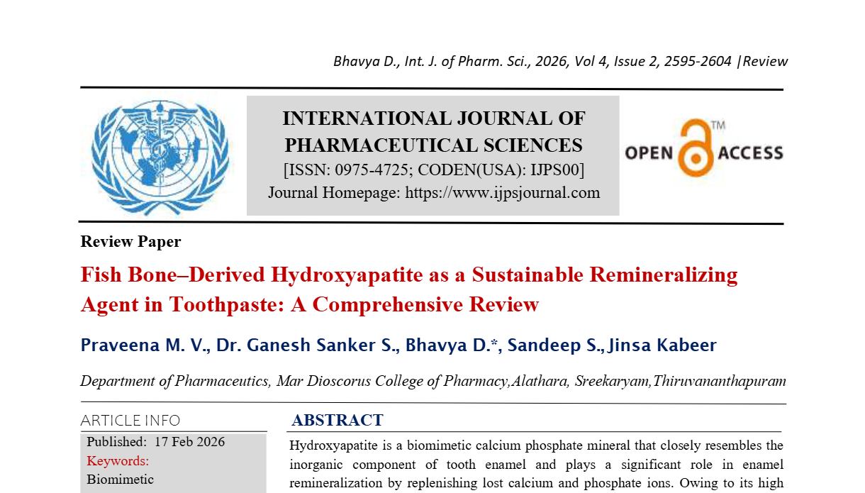 Fish Bone–Derived Hydroxyapatite as a Sustainable Remineralizing Agent in Toothpaste: A Comprehensive Review
