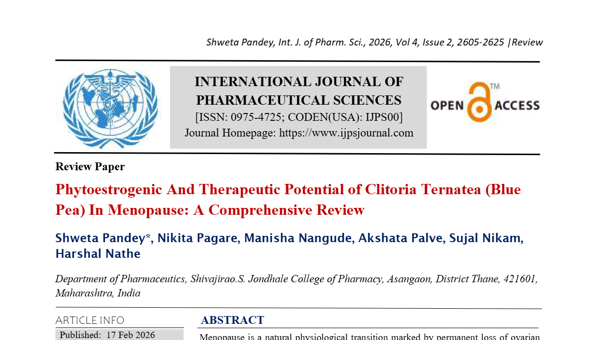 Phytoestrogenic And Therapeutic Potential of Clitoria Ternatea (Blue Pea) In Menopause: A Comprehensive Review