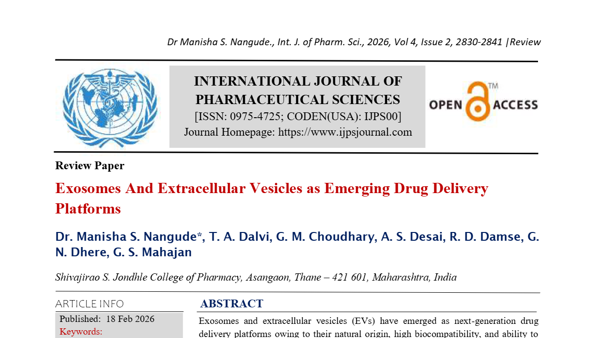 Exosomes And Extracellular Vesicles as Emerging Drug Delivery Platforms