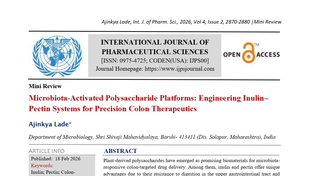 Microbiota-Activated Polysaccharide Platforms: Engineering Inulin–Pectin Systems for Precision Colon Therapeutics