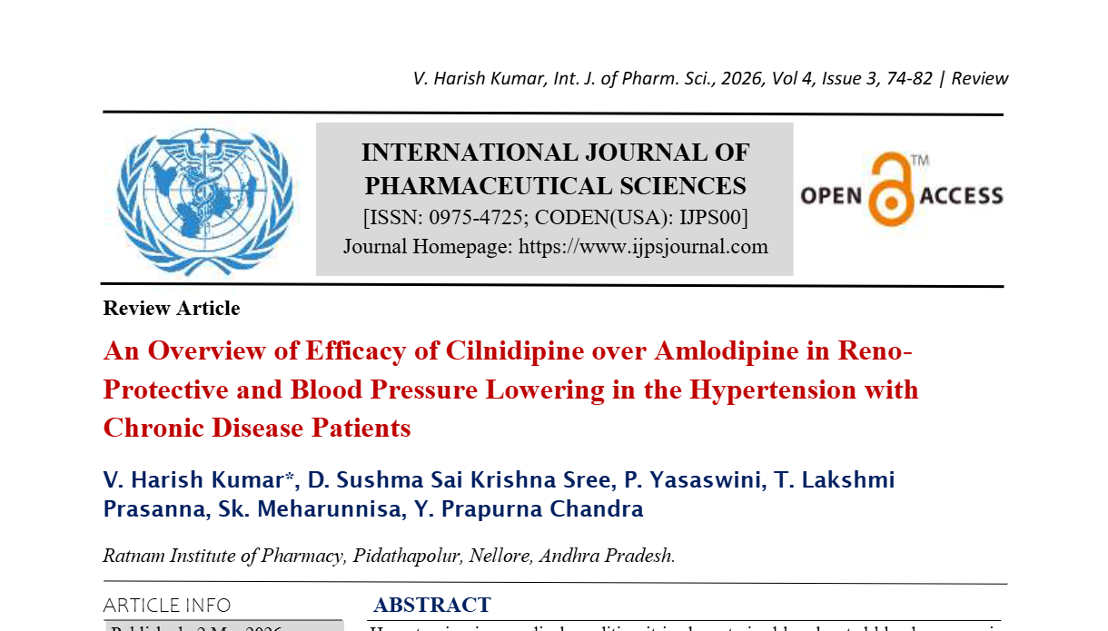 An Overview of Efficacy of Cilnidipine over Amlodipine in Reno-Protective and Blood Pressure Lowering in the Hypertension with Chronic Disease Patients