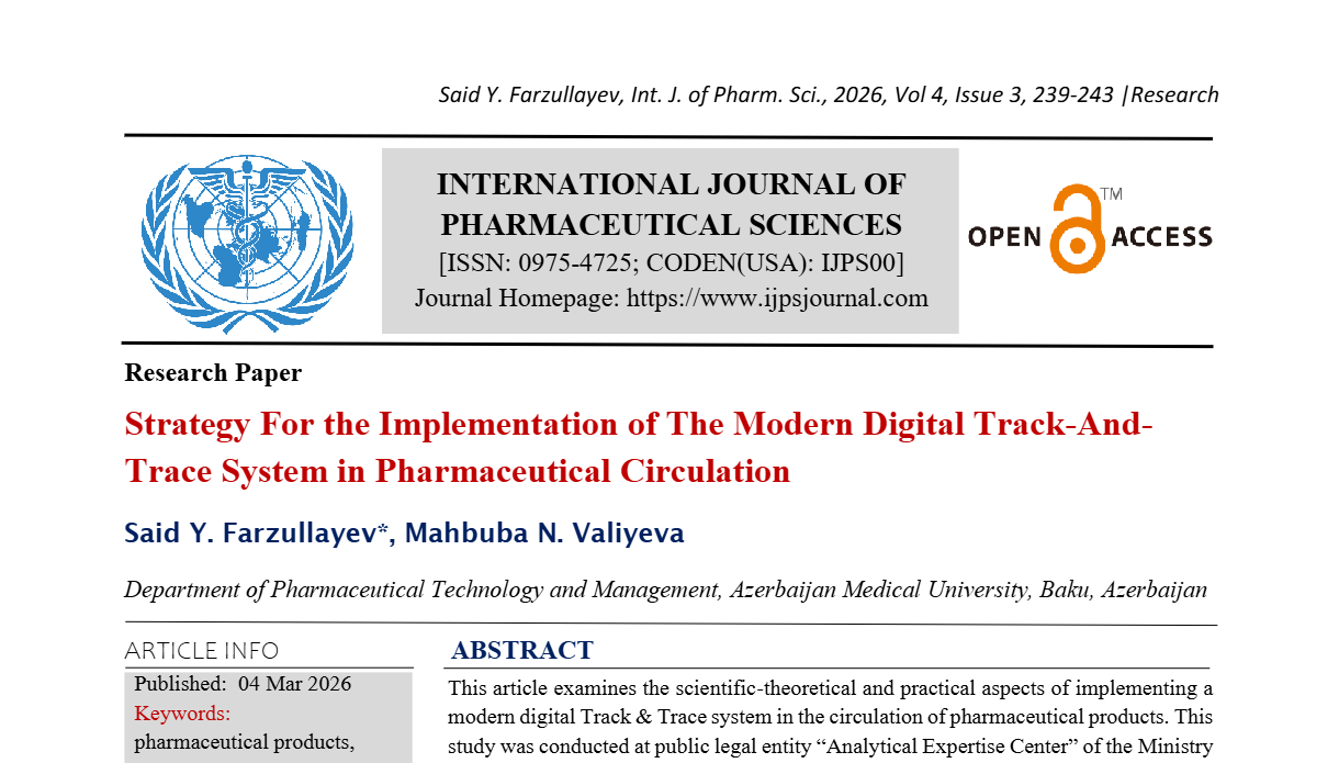 Strategy for the Implementation of the Modern Digital Track-And-Trace System in Pharmaceutical Circulation