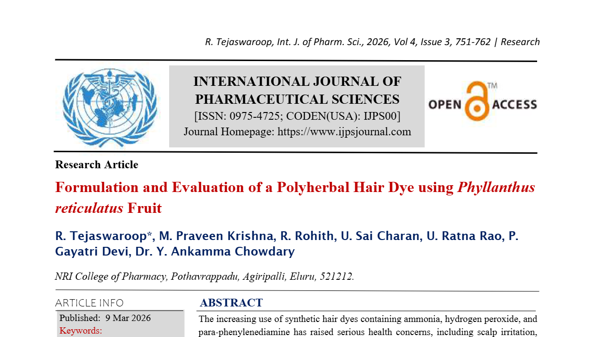 Formulation and Evaluation of a Polyherbal Hair Dye using Phyllanthus reticulatus Fruit