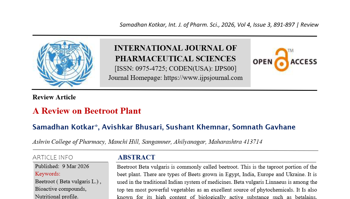 A Review on Beetroot Plant