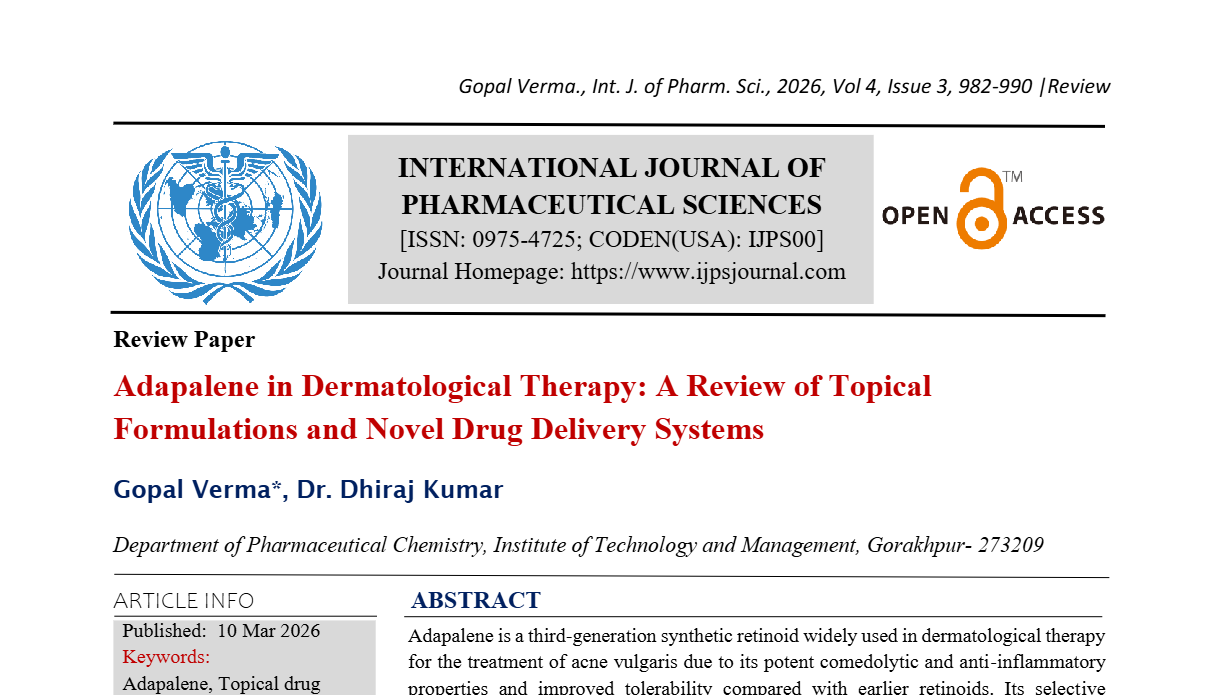 Adapalene in Dermatological Therapy: A Review of Topical Formulations and Novel Drug Delivery Systems
