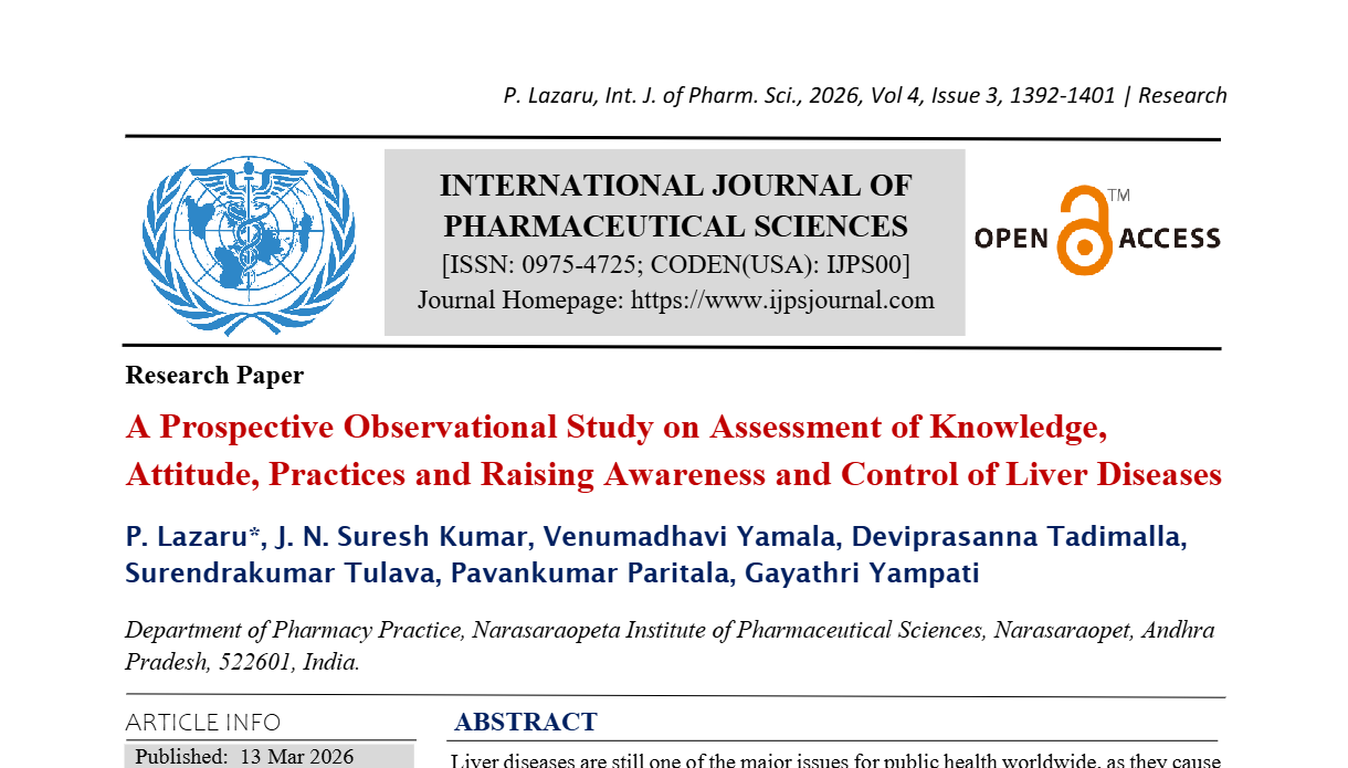 A Prospective Observational Study on Assessment of Knowledge, Attitude, Practices and Raising Awareness and Control of Liver Diseases