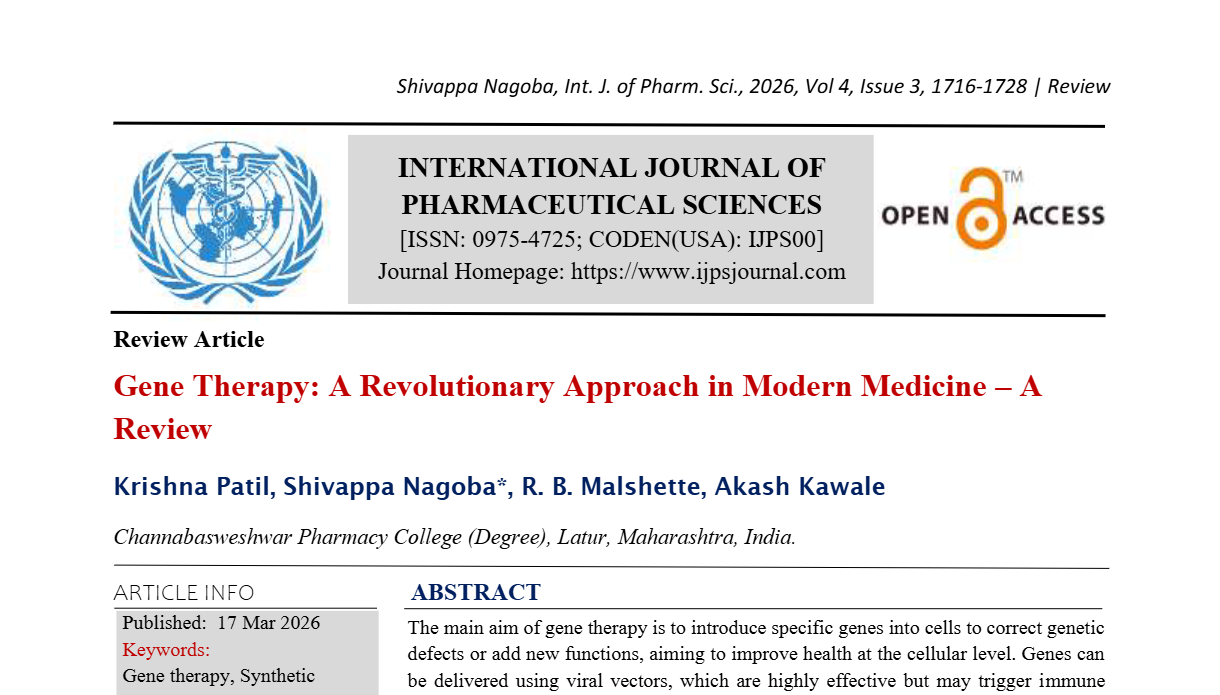 Gene Therapy: A Revolutionary Approach in Modern Medicine – A Review
