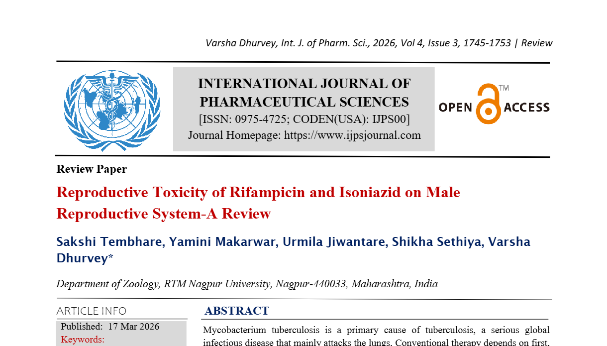 Reproductive Toxicity Of Rifampicin And Isoniazid On Male Reproductive  System-A Review