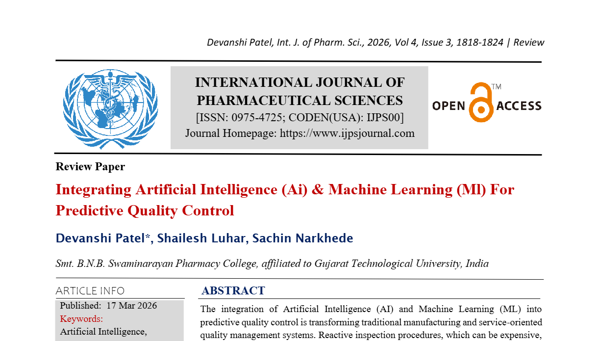 Integrating Artificial Intelligence (Ai) & Machine Learning (Ml) For Predictive Quality Control 