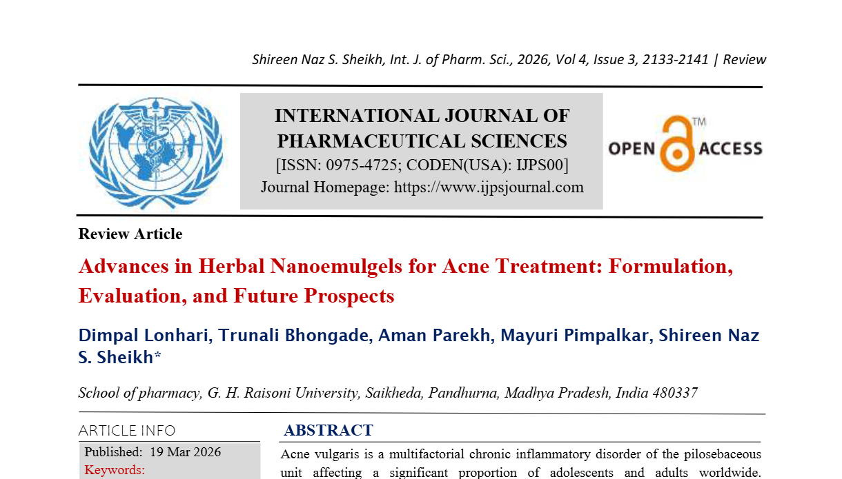 Advances in Herbal Nanoemulgels for Acne Treatment: Formulation, Evaluation, and Future Prospects