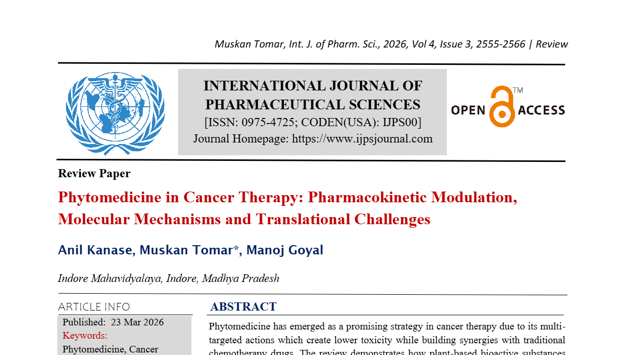 Phytomedicine in Cancer Therapy: Pharmacokinetic Modulation, Molecular Mechanisms and Translational Challenges
