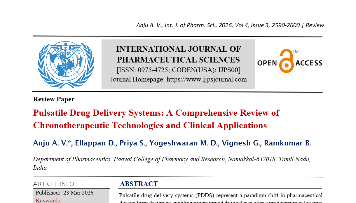 Pulsatile Drug Delivery Systems: A Comprehensive Review of Chronotherapeutic Technologies and Clinical Applications