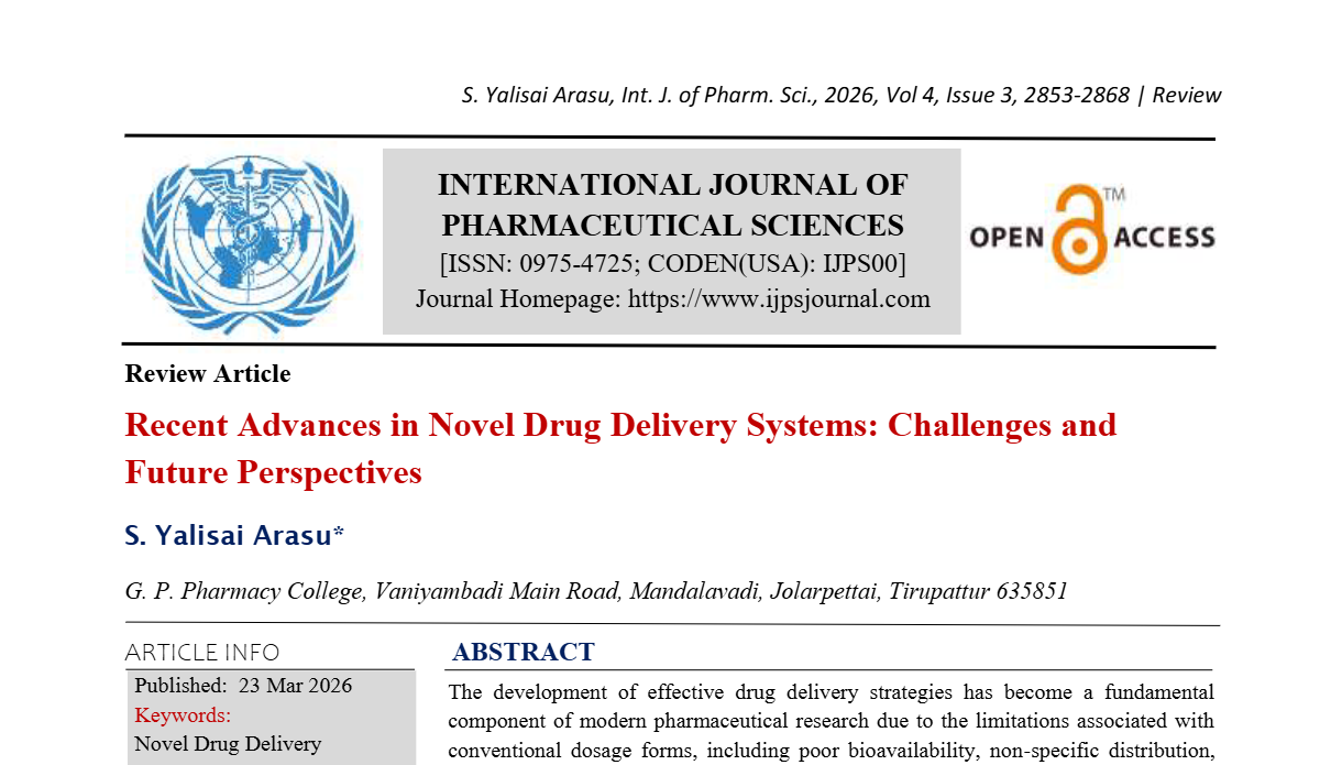 Recent Advances in Novel Drug Delivery Systems: Challenges and Future Perspectives