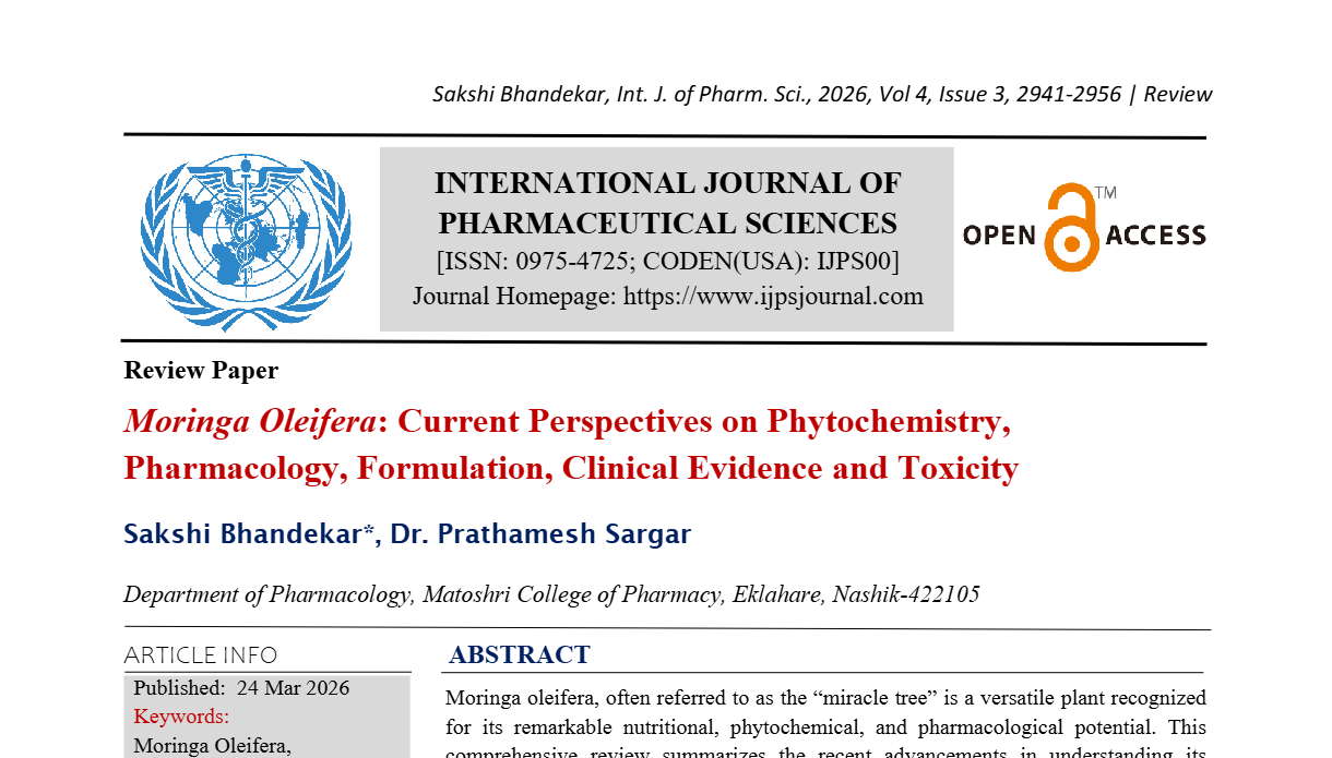Moringa Oleifera: Current Perspectives on Phytochemistry, Pharmacology, Formulation, Clinical Evidence and Toxicity 