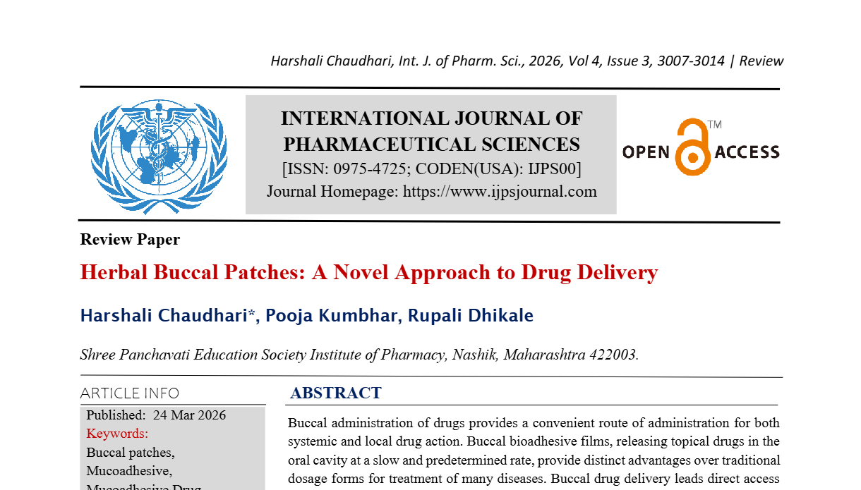 Herbal Buccal Patches: A Novel Approach to Drug Delivery 