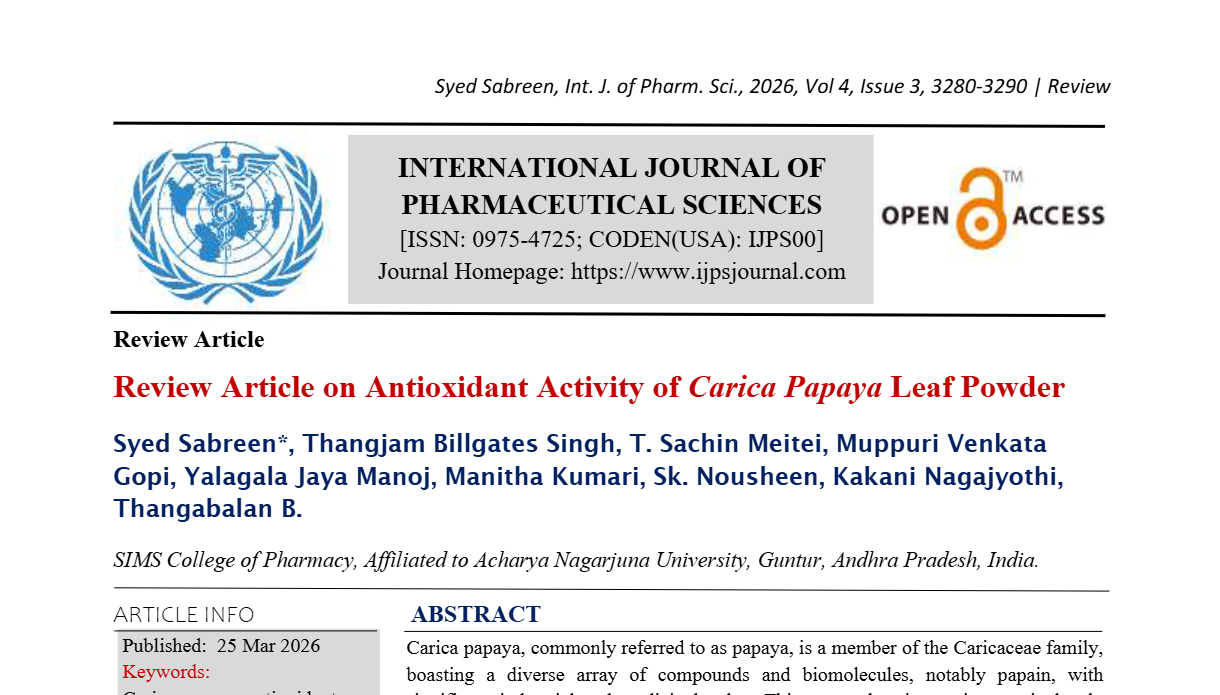 Review Article on Antioxidant Activity of Carica Papaya Leaf Powder