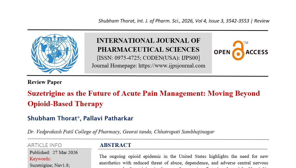 Suzetrigine as the Future of Acute Pain Management: Moving Beyond Opioid-Based Therapy 