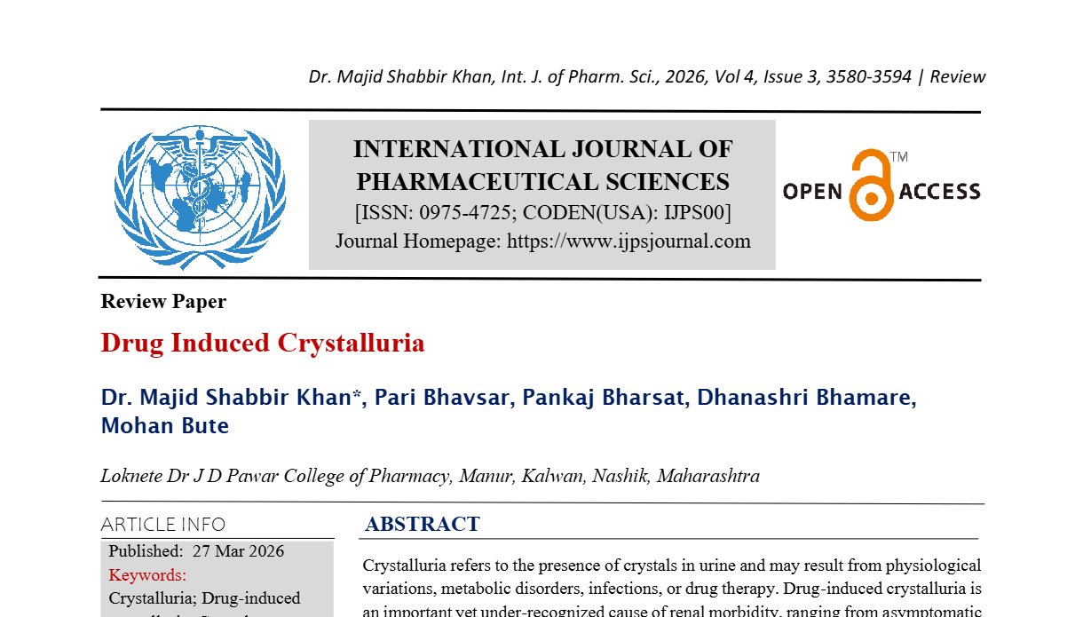 Drug Induced Crystalluria