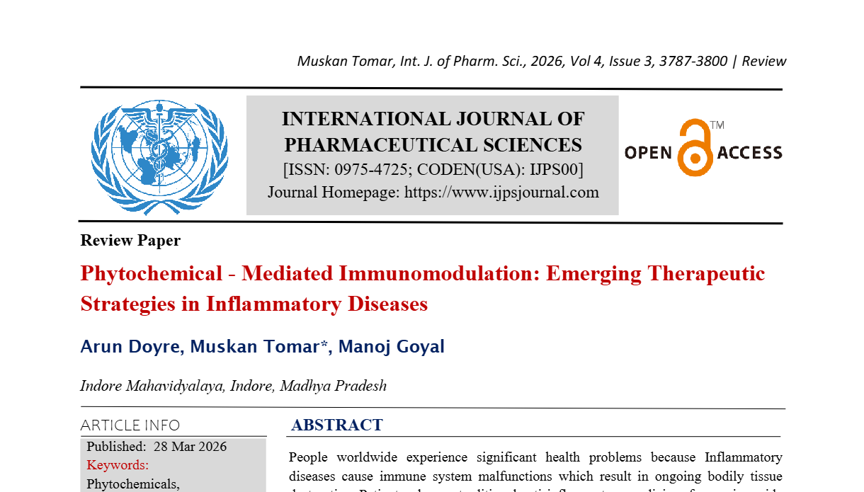Phytochemical - Mediated Immunomodulation: Emerging Therapeutic Strategies in Inflammatory Diseases