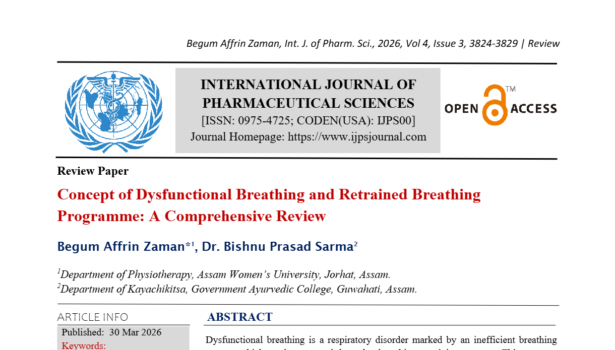 Concept of Dysfunctional Breathing and Retrained Breathing Programme : A Comprehensive Review.