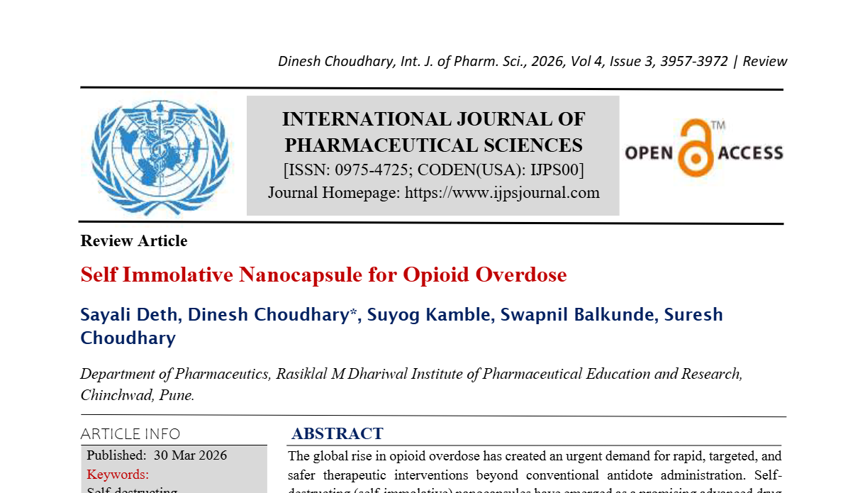 Self Immolative Nanocapsule for Opioid Overdose