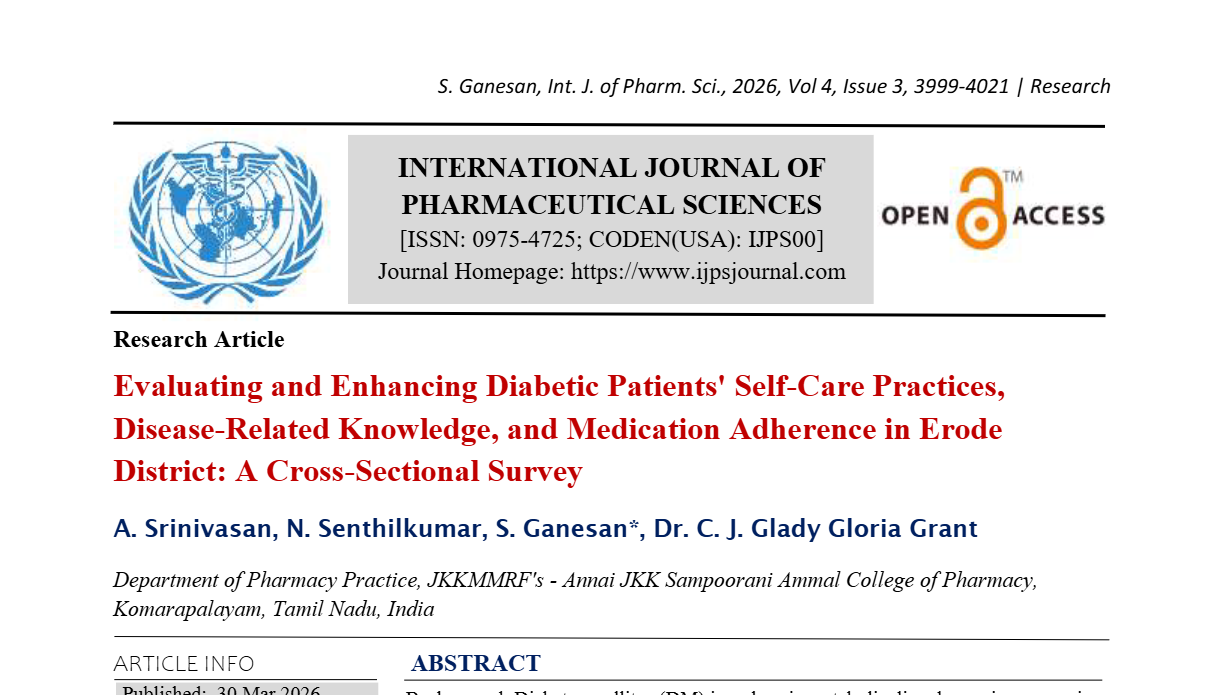 Evaluating and Enhancing Diabetic Patients' Self-Care Practices, Disease-Related Knowledge, and Medication Adherence in Erode District: A Cross-Sectional Survey