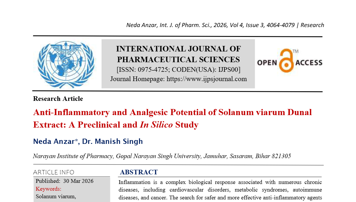 Anti-Inflammatory and Analgesic Potential of Solanum viarum Dunal Extract: A Preclinical and In Silico Study