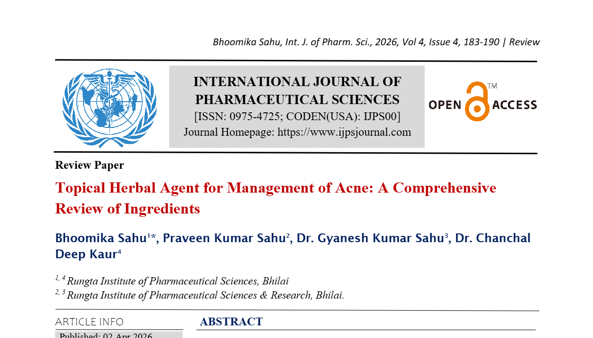Topical Herbal Agent for Management of Acne: A Comprehensive Review of Ingredients