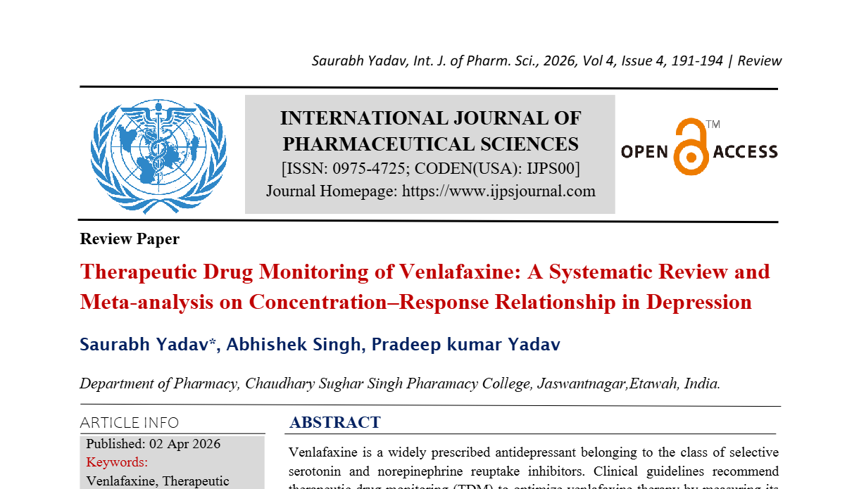 Therapeutic Drug Monitoring of Venlafaxine: A Systematic Review and Meta-analysis on  Concentration–Response Relationship in Depression