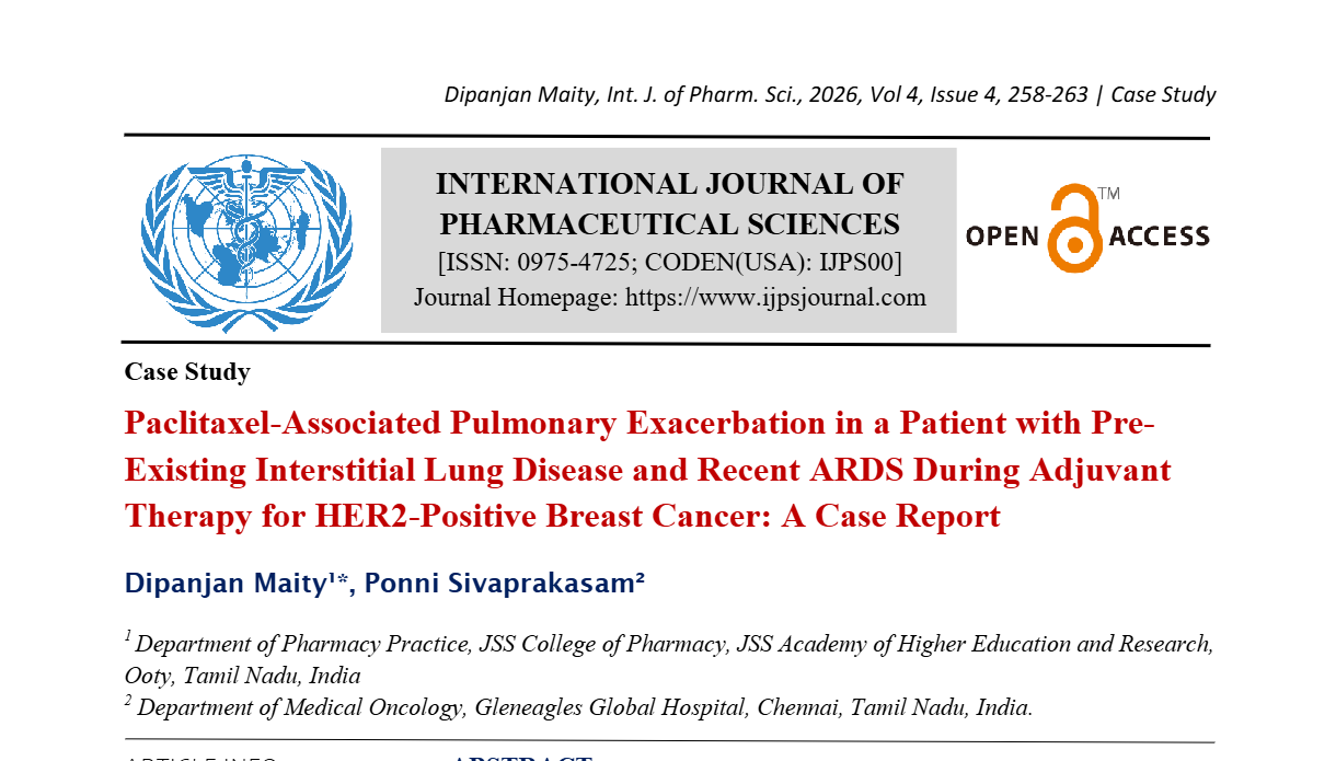 Paclitaxel-Associated Pulmonary Exacerbation in a Patient With Pre-Existing Interstitial Lung Disease and Recent ARDS During Adjuvant Therapy for HER2-Positive Breast Cancer: A Case Report