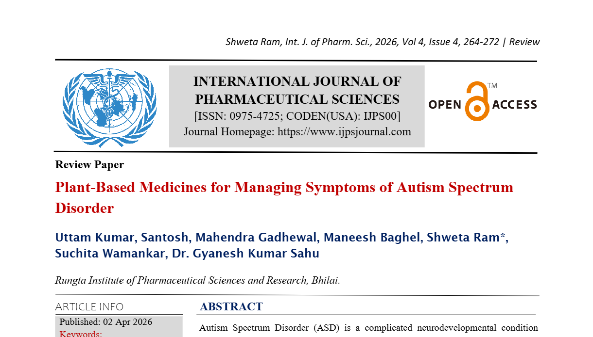 Plant-Based Medicines for Managing Symptoms of Autism Spectrum Disorder