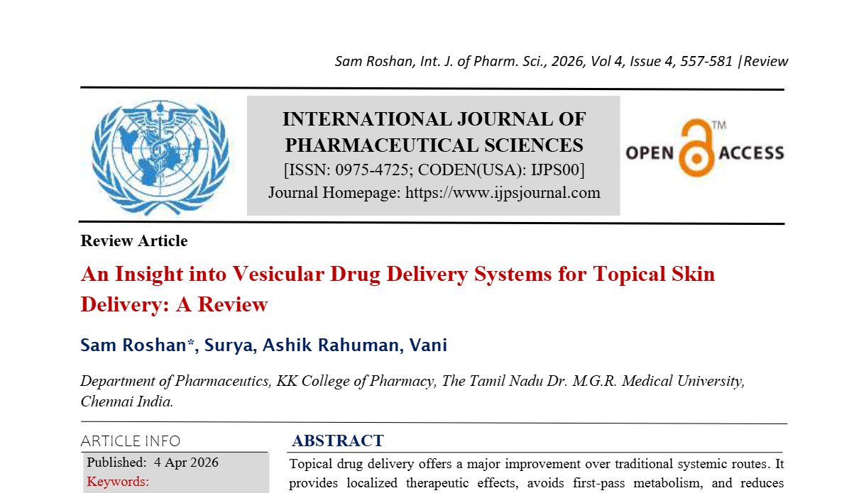 An Insight into Vesicular Drug Delivery Systems for Topical Skin Delivery: A Review  